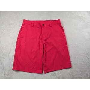 Adidas Climalite Mens Golf Shorts Red Flat Front Size 34 Performance Athletic